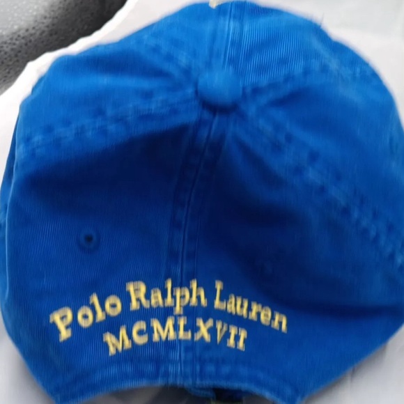 Vintage Polo Ralph Lauren Blue Wash Cotton Cap #3 Cotton Adjustable Dad Hat - Picture 3 of 4